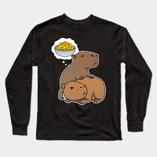 Capybara hungry for Mac and Cheese Long Sleeve T-Shirt